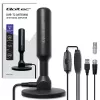 Antena de TV QOLTEC DVB-T2 28 dBi con amplificador de señal, recepción interior/exterior