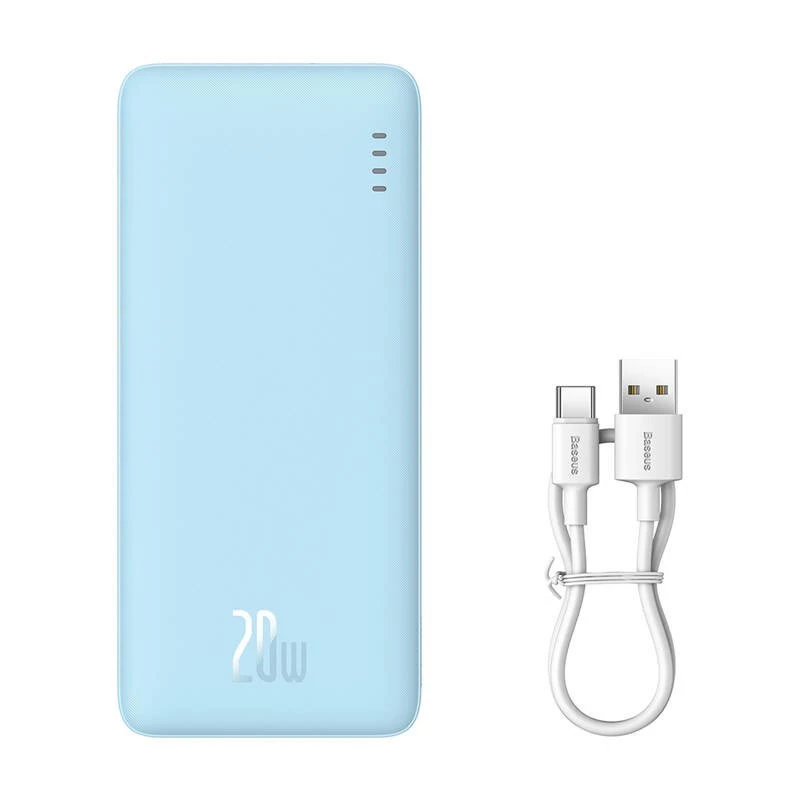 Batería portátil Baseus Airpow 10000 mAh, 20W, LiPo, USB-C + USB-A, azul