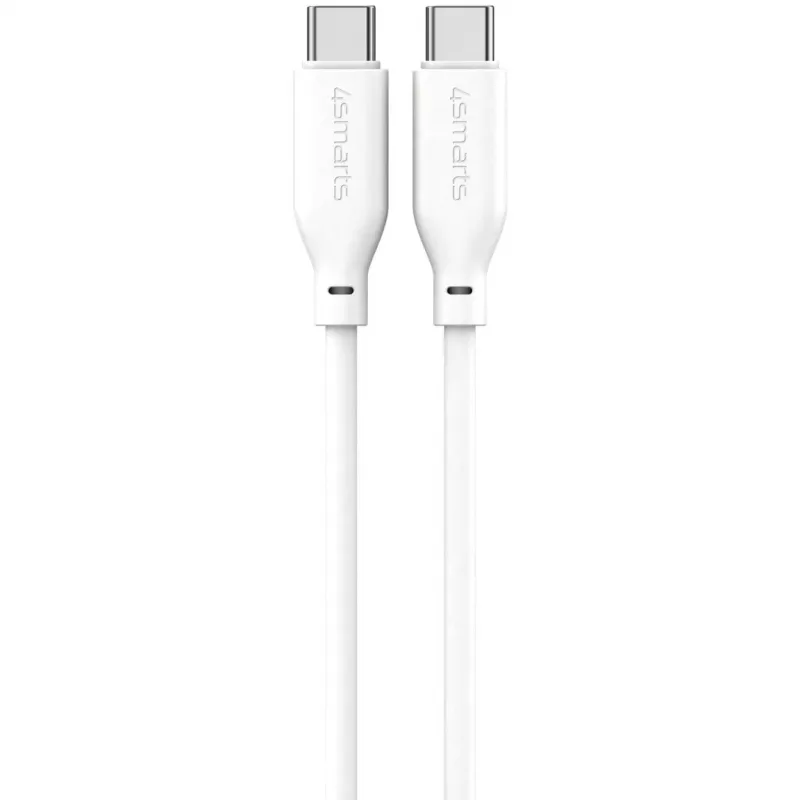 Cable de silicona 4smarts USB-C / USB-C High Flex 60W 1,5 m blanco