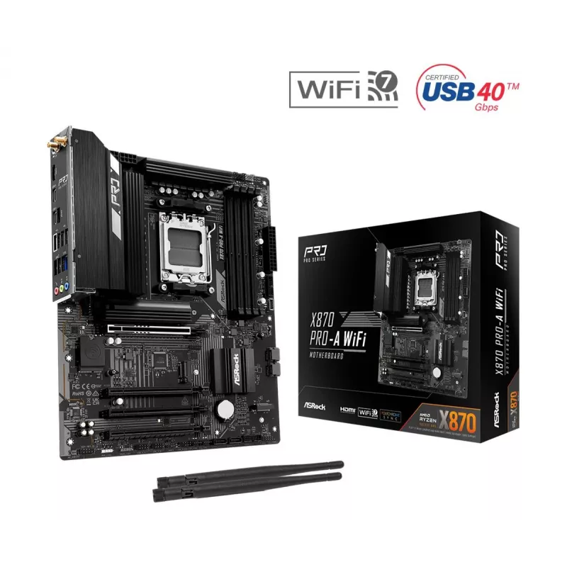 ASRock X870 Pro-A WiFi AMD X870 AM5 ATX Placa base