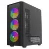 Caja de PC SAVIO Noctis Flow RGB — Cube, ATX/Mini-ITX, 3 ventiladores frontales de 120 mm, ventana lateral de cristal templado, GPU máx. 35 cm