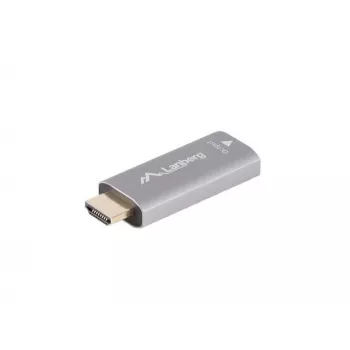 Adaptador de cable de vídeo Lanberg AD-HD-DP-01 HDMI Type-A DisplayPort Plata