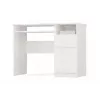 Escritorio top e shop PORTO derecho blanco, tablero rectangular de aglomerado 985×510×755 mm, 1 cajón, bandeja para teclado