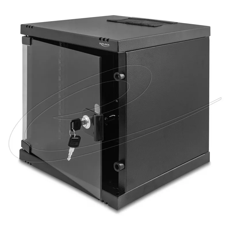 Rack independiente/pared/suelo DELOCK 43422 6U capacidad de carga 30 kg IP20, negro, cerradura con llave