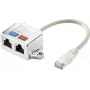 Renkforce RJ45 adaptador en T de red CAT 5e [2x conector hembra RJ45 - 1x conector macho RJ45] 15,00 cm metal (RF-4538140)