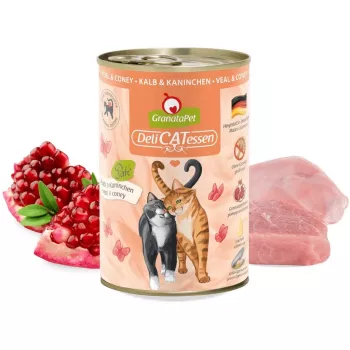 GRANATAPET DeliCATessen Ternera y conejo - Comida húmeda para gatos - 400 g