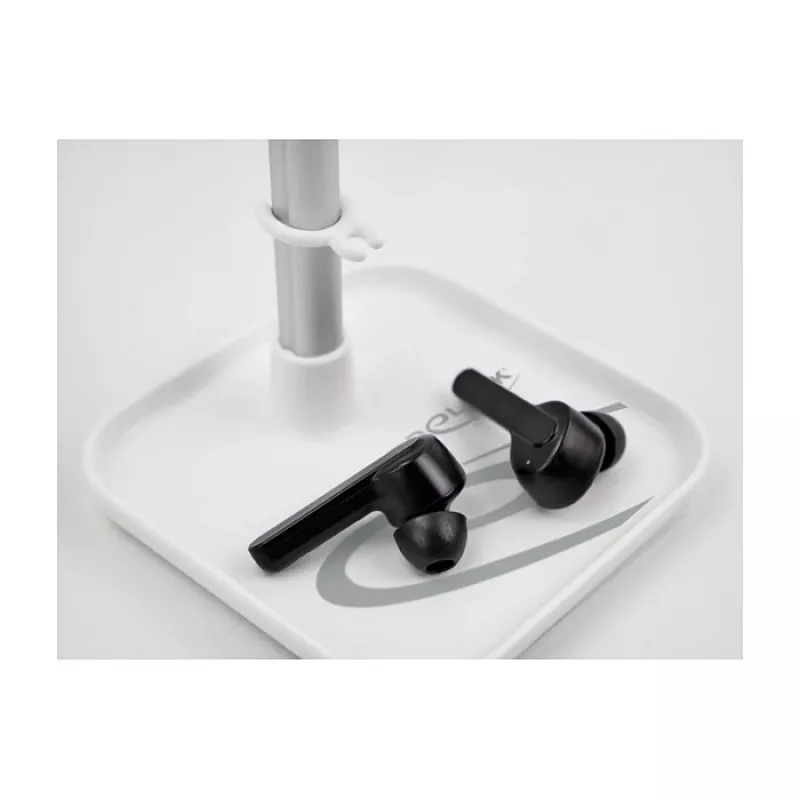 Soporte telescópico DeLOCK para smartphone y tablet con bandeja, plata/blanco