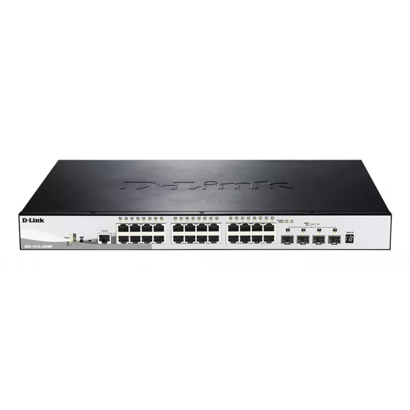 D-Link DGS-1510-28XMP Managed L2/L3 Gigabit Ethernet (10/100/1000) Power over Ethernet (PoE) negro, gris