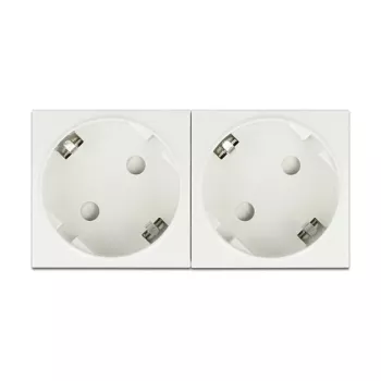 Toma de corriente CEE 7/3 DELOCK Easy 45 — 250 V, 16 A, 4000 W, blanca, ABS/PC, 90×45×40 mm