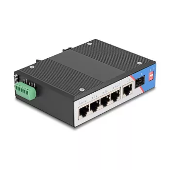 Switch de red DELOCK 80164 4 puertos Gigabit PoE con 1 puerto RJ45 uplink