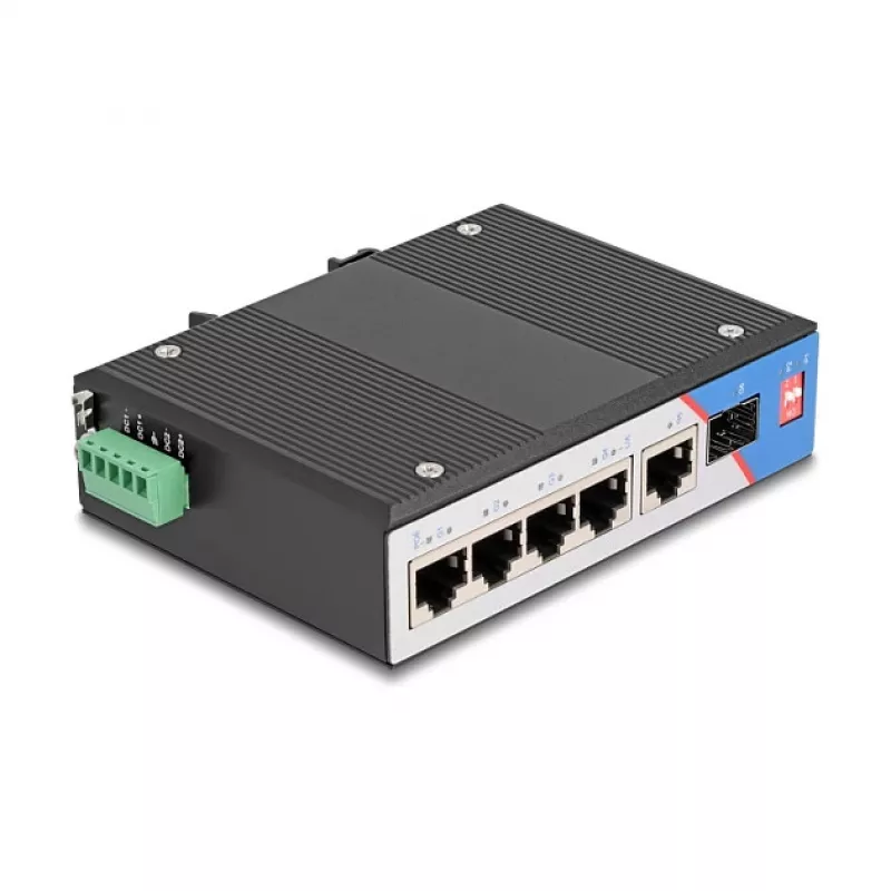 Switch de red DELOCK 80164 4 puertos Gigabit PoE con 1 puerto RJ45 uplink
