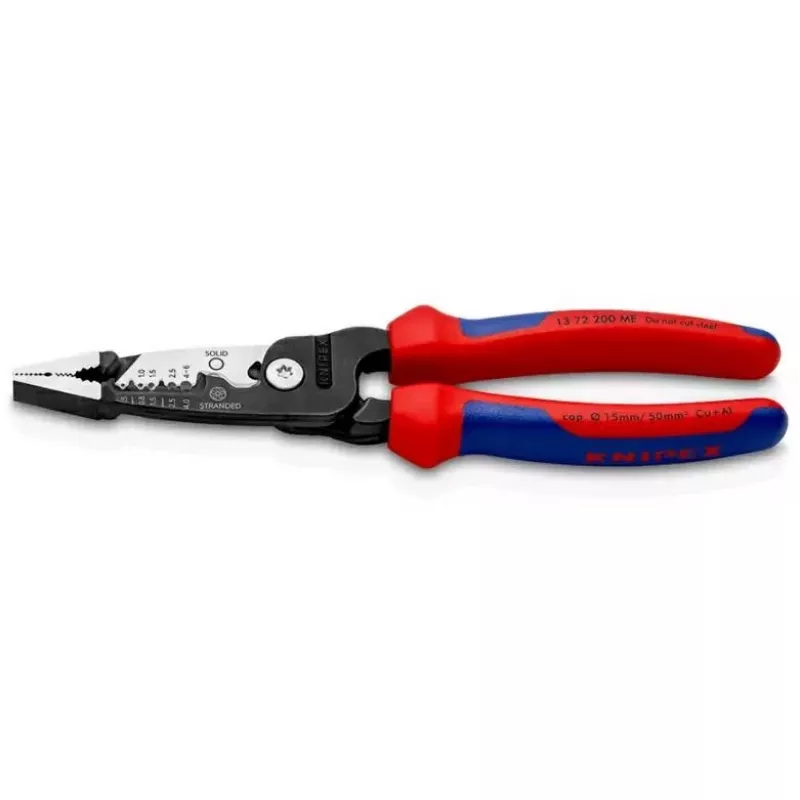 Knipex 13 72 200 ME pelacables negro, azul, rojo, acero inoxidable
