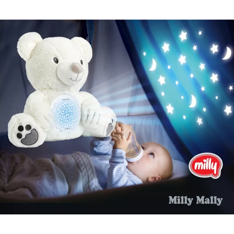 Juguete proyector de peluche Milly Mally Oso 5656 con luz suave para la habitación infantil