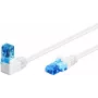 Goobay cable de red CAT 6A 1x 90° acodado, U/UTP, blanco, 3 m - lengüeta de bloqueo arriba, mezcla de cobre CCA (51538)