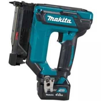 Clavadora de agujas a batería PT354DSMJ, 10,8 Volt, grapadora eléctrica Azul/Negro, 2x batería de litio 4,0 Ah, en MAKPAC tamaño 2