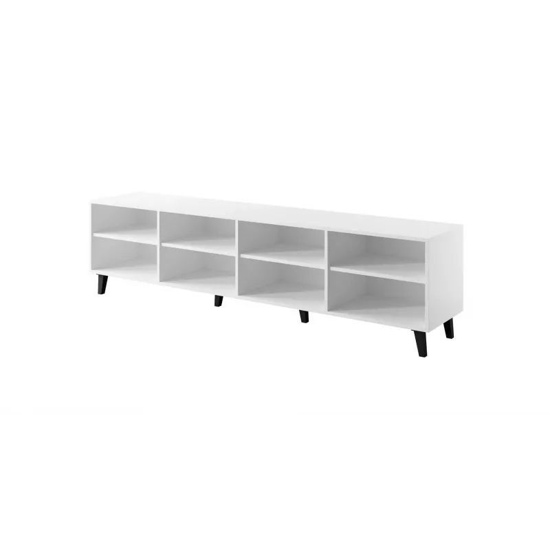 Mueble RTV FARO 200x42x52 blanco mate + roble craft