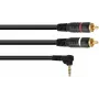 Cable adaptador Omnitronic jack de 3,5 mm a 2x RCA 90° 1,5 m (modelo 30225010)