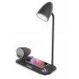 Lámpara de mesa Tellur TLL151361 con cargador inalámbrico Qi y altavoz Bluetooth, iluminación ajustable