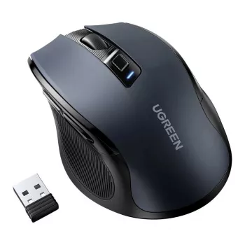 Ratón UGREEN 90855 inalámbrico óptico USB 2,4GHz Bluetooth 5.0 4000 DPI negro