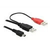Cable USB DeLOCK 2 conectores macho USB2.0-A / USB mini de 5 pines 1 m negro