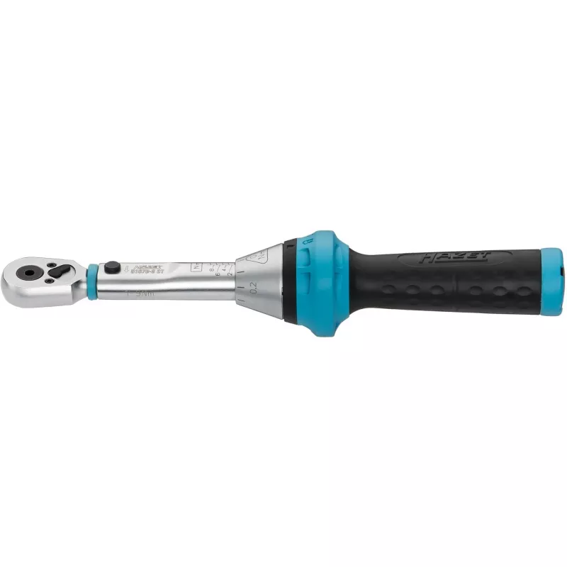 Llave dinamométrica 5107B-3CT para puntas, 1/4 (azul/negro, carraca reversible)