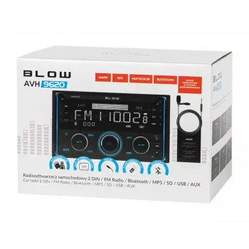 Radio para coche 2DIN BLOW AVH-9620 unidad de doble DIN con Bluetooth 5.0, USB Type-A, pantalla de 2,8 pulgadas, 4×60 W RMS