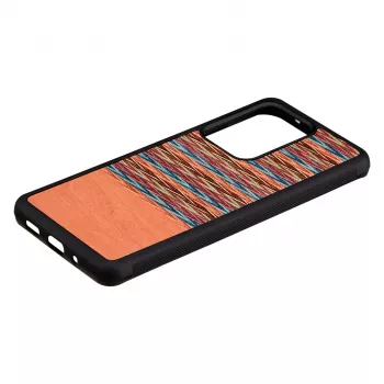 Funda para móvil Man and Wood para Samsung Galaxy S20 Ultra — cuadros marrones con borde negro
