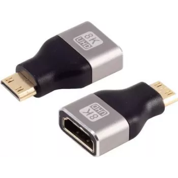 S/CONN adaptador HDMI-C (Mini HDMI), HDMI-A hembra, 8K, metal