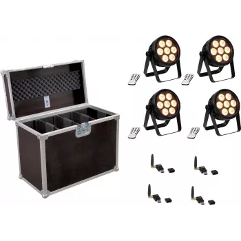 Foco LED EUROLITE 4C-7 Silent slim 4x con USB QuickDMX – foco DMX compacto de 4 cabezas