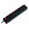 Alargador de corriente LogiLink LPS233 1,5 m 6 tomas de corriente para interior negro