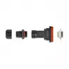 DeLOCK D-Sub de 9 pines conector hembra IP67 conector impermeable negro naranja