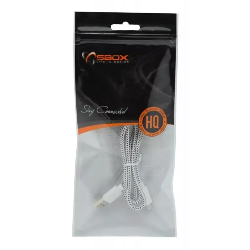 Sbox USB-1031W USB->Micro USB 1M blanco