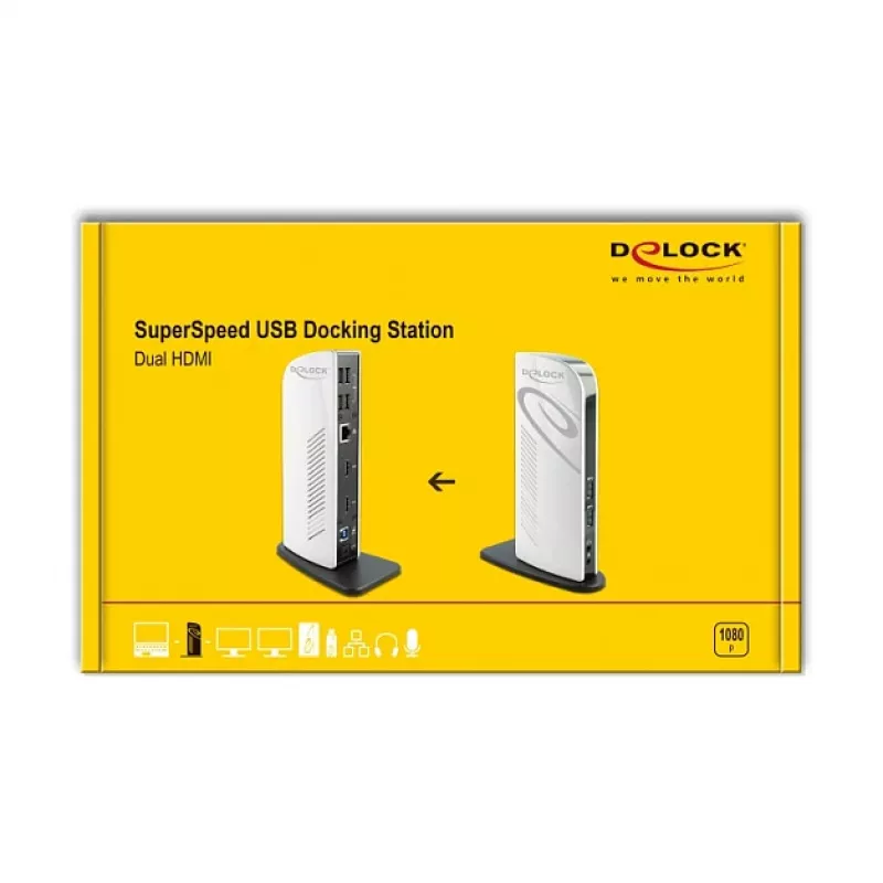 Estación de acoplamiento USB DeLOCK 87771 doble HDMI Full-HD USB 3.2 LAN audio
