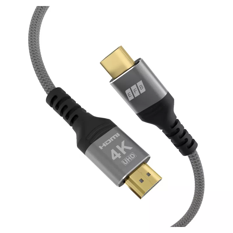 EFB Elektronik Cable HDMI High-Speed con Ethernet 4K60Hz gris - Cable - Digital/Visualización/Vídeo (HDMI-20-00001)