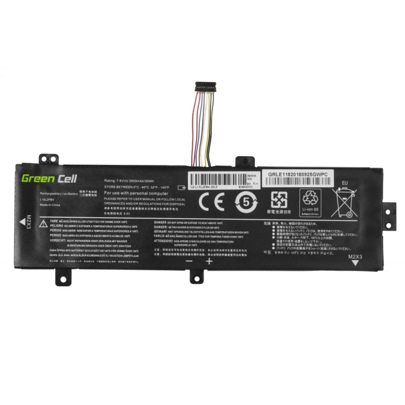 Batería Green Cell LE118 para Lenovo Ideapad 310-15 (7,6 V, 3500 mAh, 4 celdas, LiPo, negro)