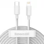 Kit de cables de datos Baseus Simple Wisdom USB-C a Lightning PD 20W (2 uds./set) 1,5m blanco