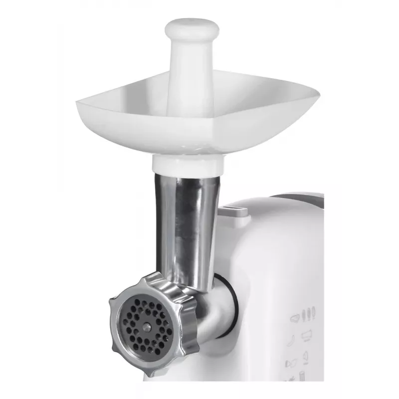 Picadora de carne ESPERANZA EKM033, 2200 W, blanca, cuchilla de acero inoxidable, marcha atrás, embudo para salchichas, accesorio para kibbeh