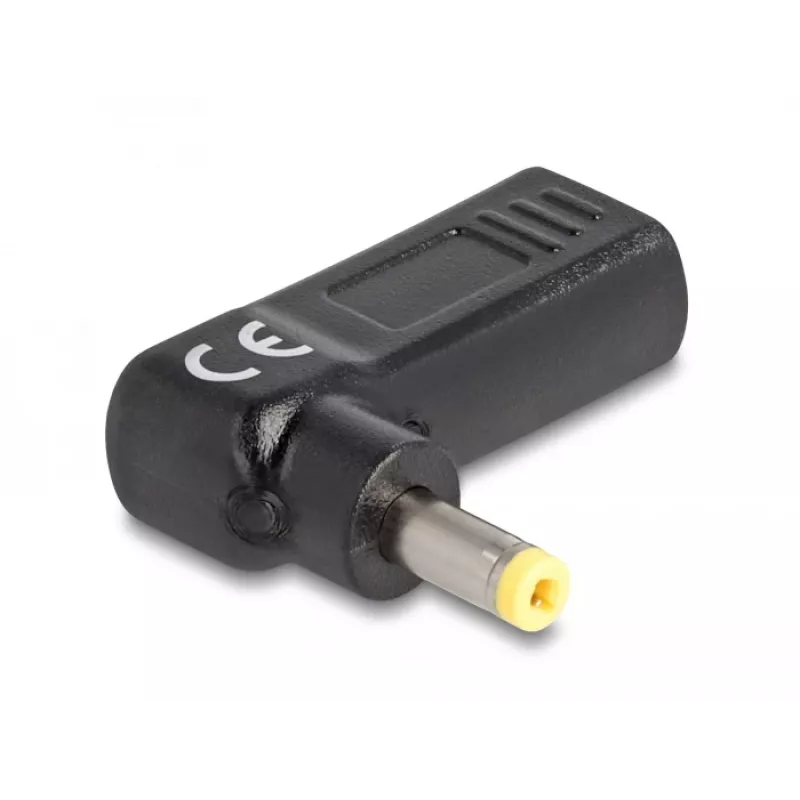 Adaptador DeLOCK USB Type-C conector hembra a HP 4,8 x 1,7 mm conector macho 90° en ángulo
