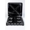 Cocina de gas Ravanson K-04TB — placa de gas empotrable de 4 fuegos, negra, mandos giratorios, carcasa metálica
