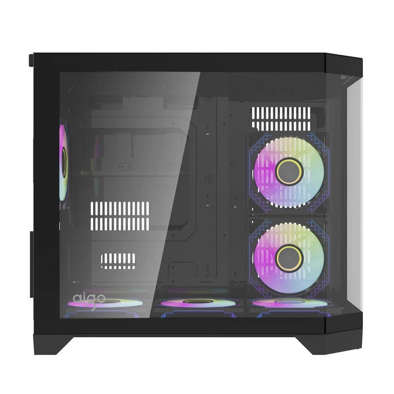 Darflash FT418 Caja de ordenador + 6 ventiladores aRGB (negro)