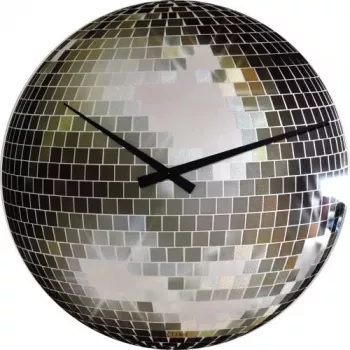 Reloj NeXtime 8801 Small Disco, Ø30 cm, pared, plata