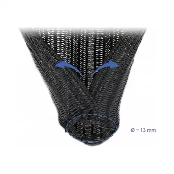 Malla trenzada para cables DeLOCK 18909 5 m x 13 mm negro