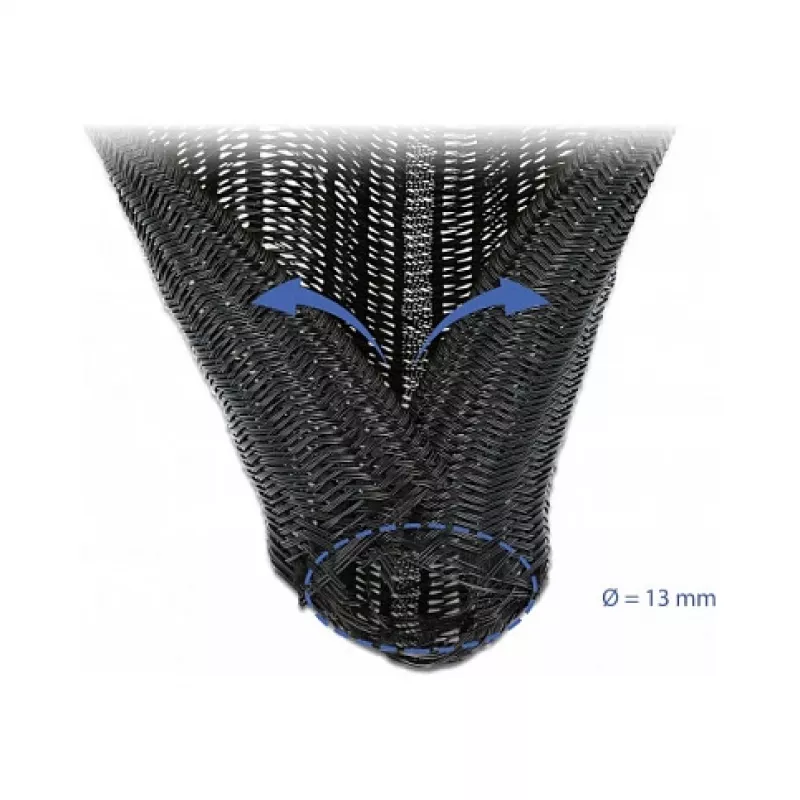 Malla trenzada para cables DeLOCK 18909 5 m x 13 mm negro