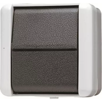 Interruptor de luz JUNG 806W — carcasa de plástico, gris/blanco, control por teclas, 1 ud.