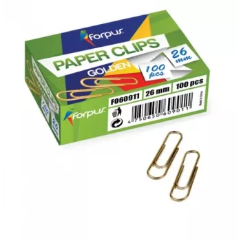 Clips Forpus, amarillo metal, 26 mm redondos (100) 1104-006