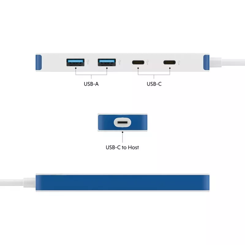 Hub USB-C HYPER HyperDrive Flex HD5200BUGL — 4 puertos, azul
