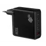 Cargador de pared 3x USB-C + USB-A Power Delivery negro, GaN 100W