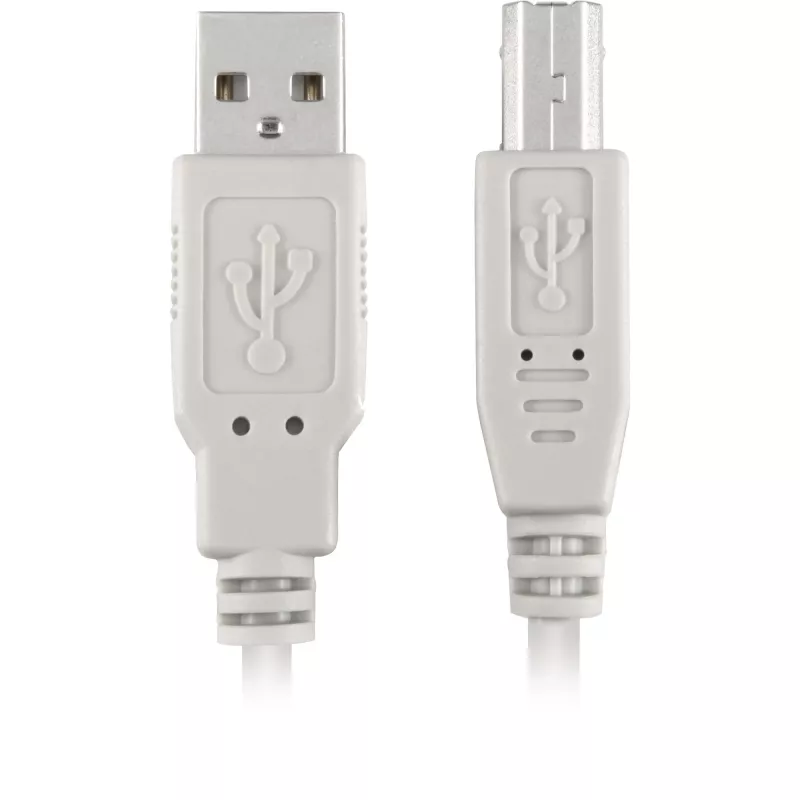 Cable USB 2.0, conector macho USB-A > conector macho USB-B (gris, 0,5 metros)