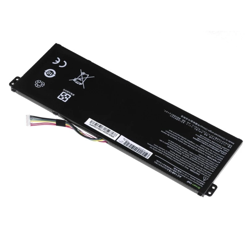 Batería Green Cell AC52 para Acer Aspire E11 ES1-111M ES1-131 E15 ES1-512 Chromebook CB3-111 CB5-311, 11,4V 2200mAh Li-Ion, 3 celdas, negra