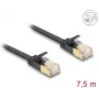 Cable de red DeLOCK RJ45 Cat.6A macho a macho U/FTP 7,5 m negro